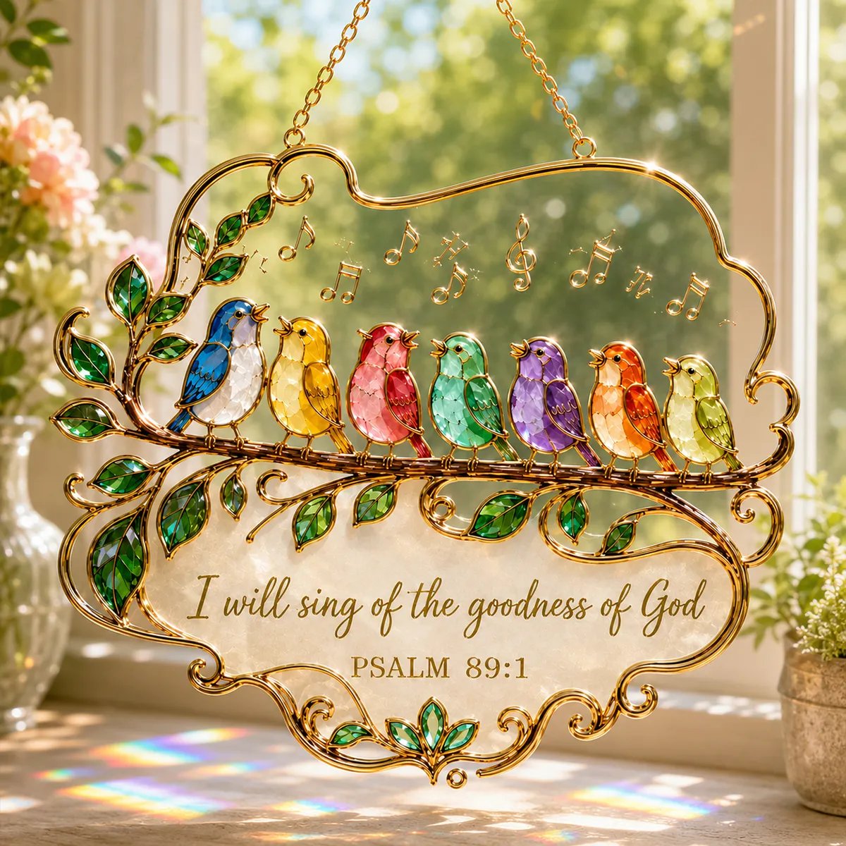 🎵Psalm 89:1 Songbird Window Hanging Suncatcher
