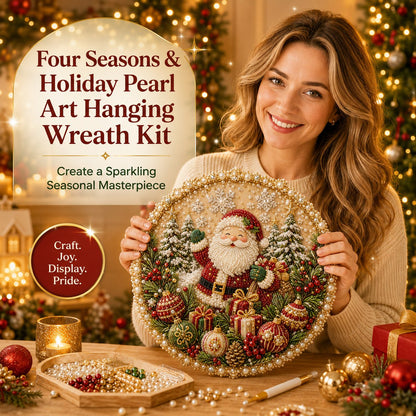 Last Day 50% OFF - 🌸🌻🍂🎄 Four Seasons & Holiday Pearl Art Hanging Wreath Kit