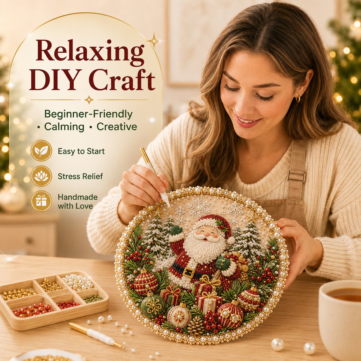 Last Day 50% OFF - 🌸🌻🍂🎄 Four Seasons & Holiday Pearl Art Hanging Wreath Kit