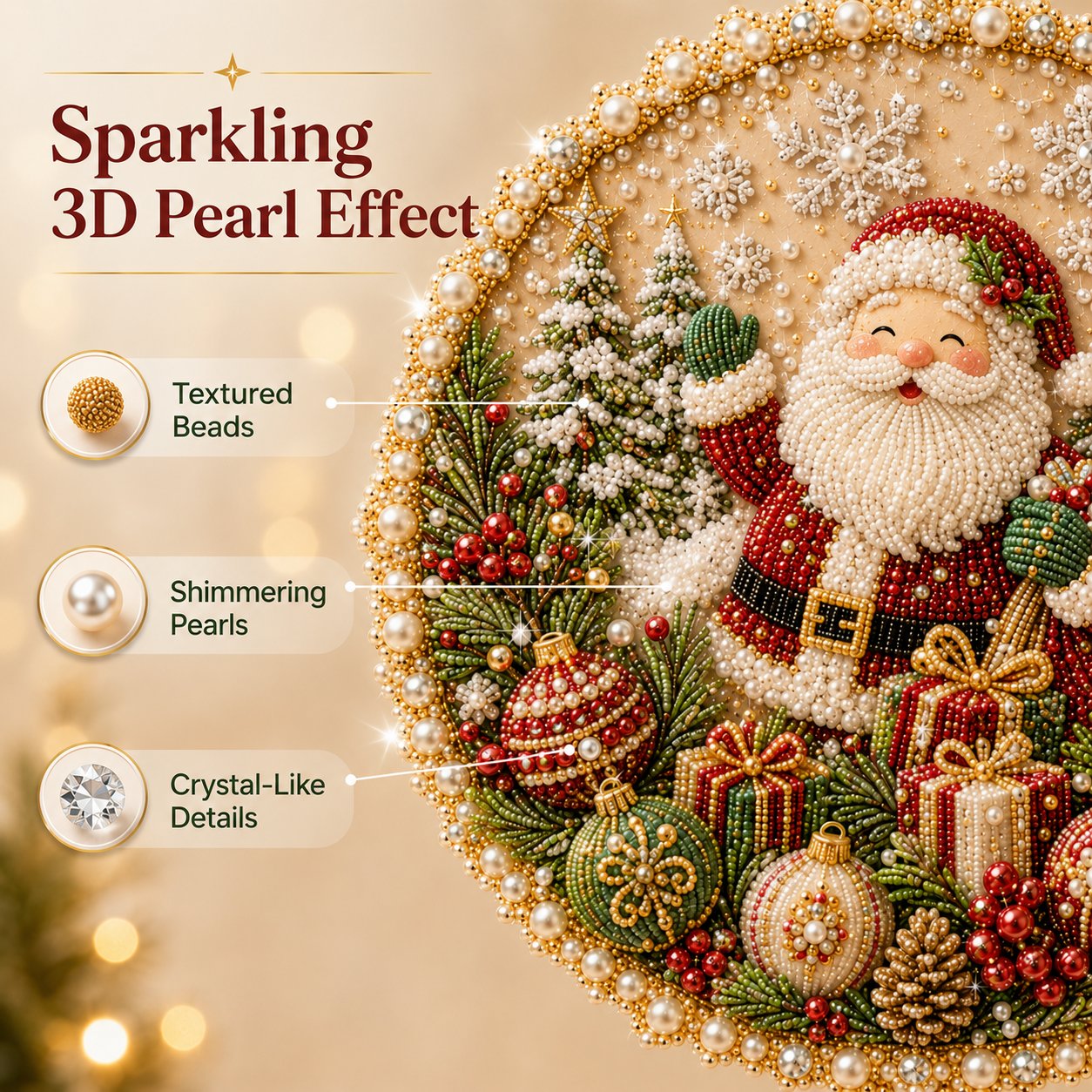 Last Day 50% OFF - 🌸🌻🍂🎄 Four Seasons & Holiday Pearl Art Hanging Wreath Kit