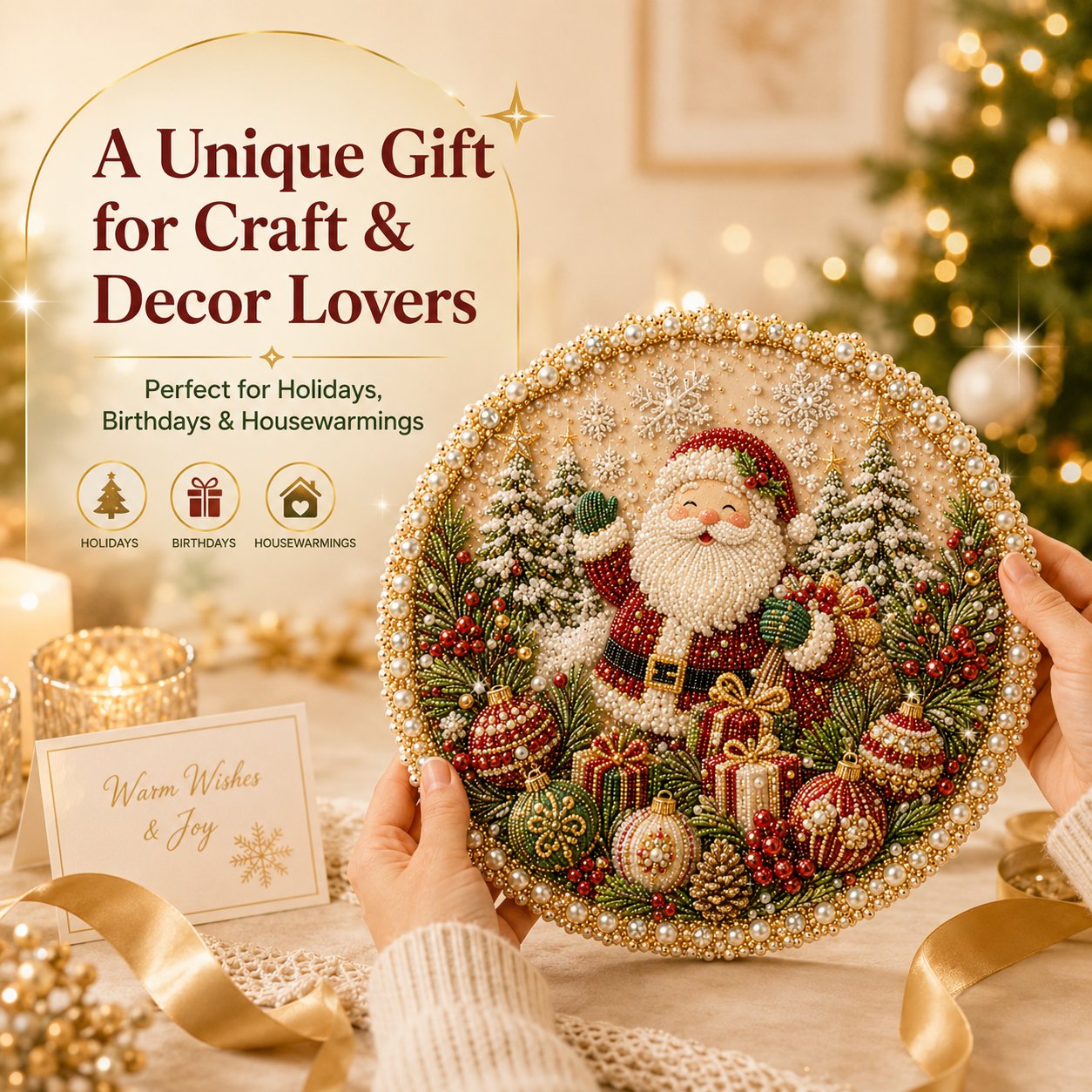 Last Day 50% OFF - 🌸🌻🍂🎄 Four Seasons & Holiday Pearl Art Hanging Wreath Kit