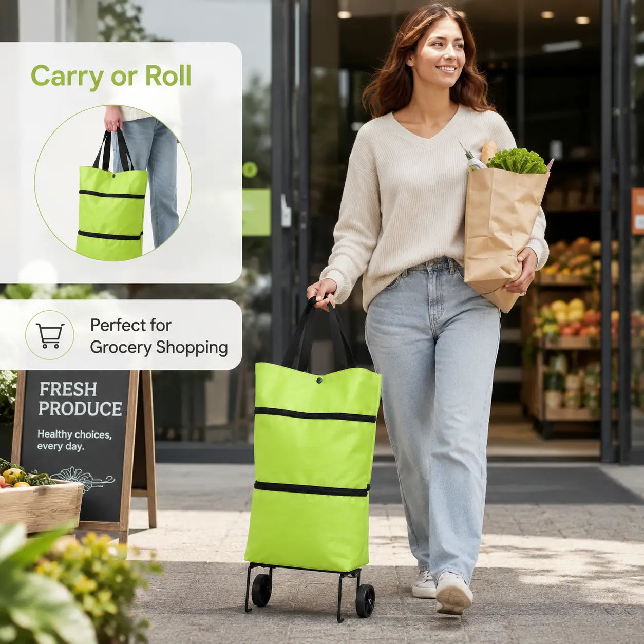 🔥HOT SALE 50% OFF 🔥Foldable 2-in-1 Shopping Bag