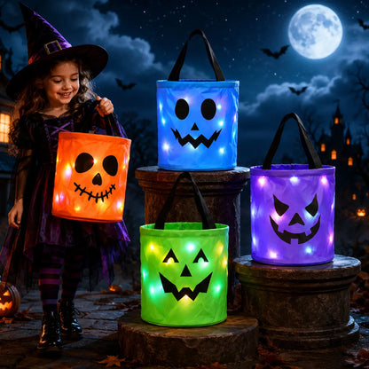 🔥Limited Time 50% OFF🍬 4 Pack LED Light Up Halloween Trick Or Treat Bucket Set