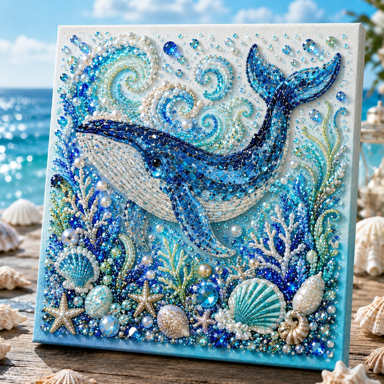 💥 Last Day 60% OFF - 🌊💙 Ocean Theme Pearl Art DIY Kit|Relaxing DIY Craft to Create Stunning Coastal Artwork
