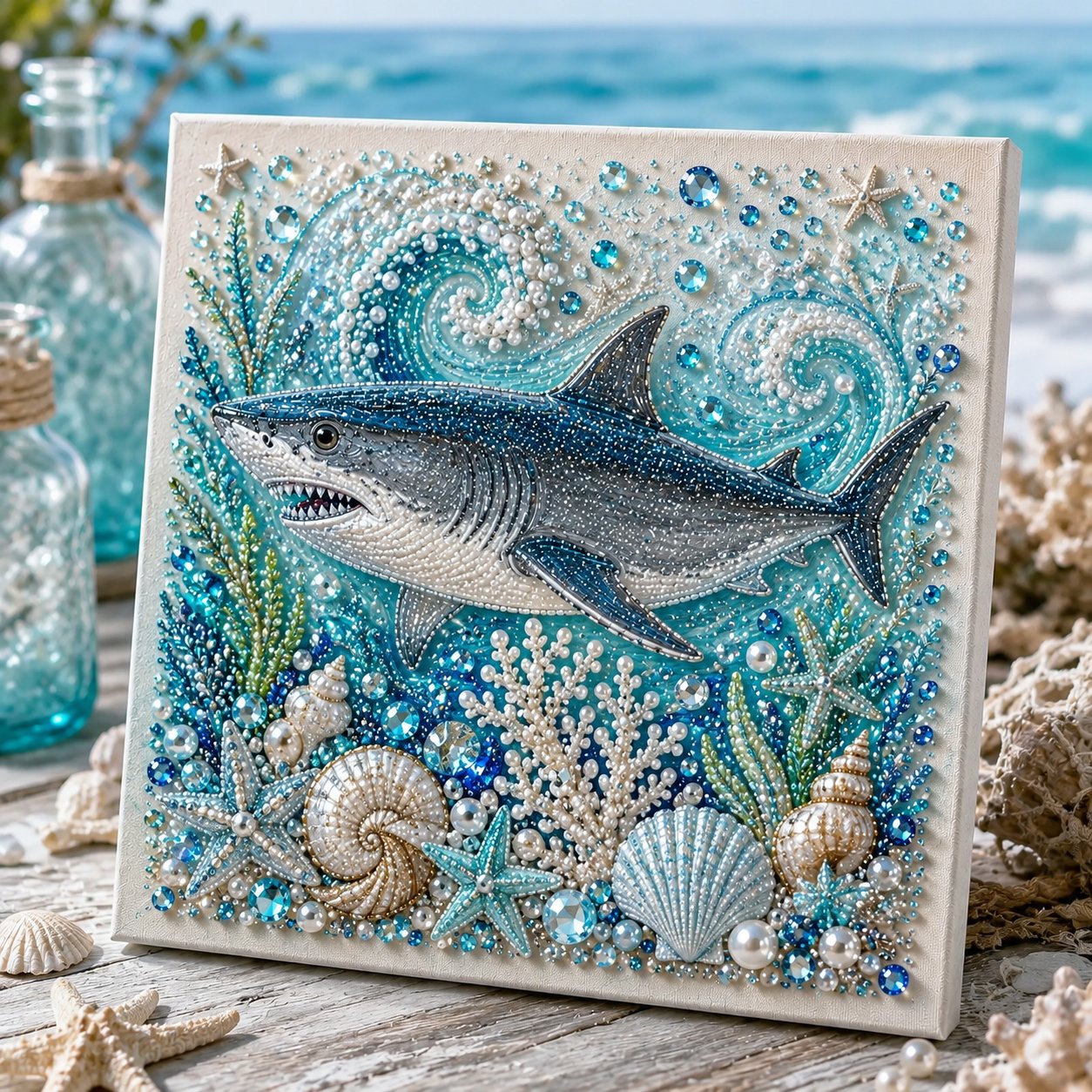 💥 Last Day 60% OFF - 🌊💙 Ocean Theme Pearl Art DIY Kit|Relaxing DIY Craft to Create Stunning Coastal Artwork