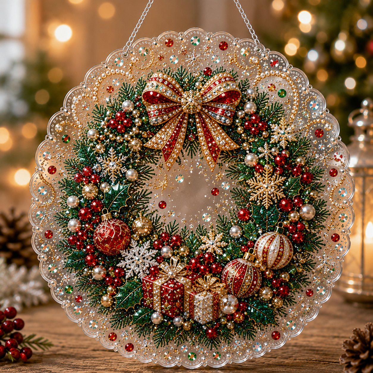 🎄 LAST DAY 50% OFF – ✨ Christmas Pearl Diamond Art Hanging Ornament Kit
