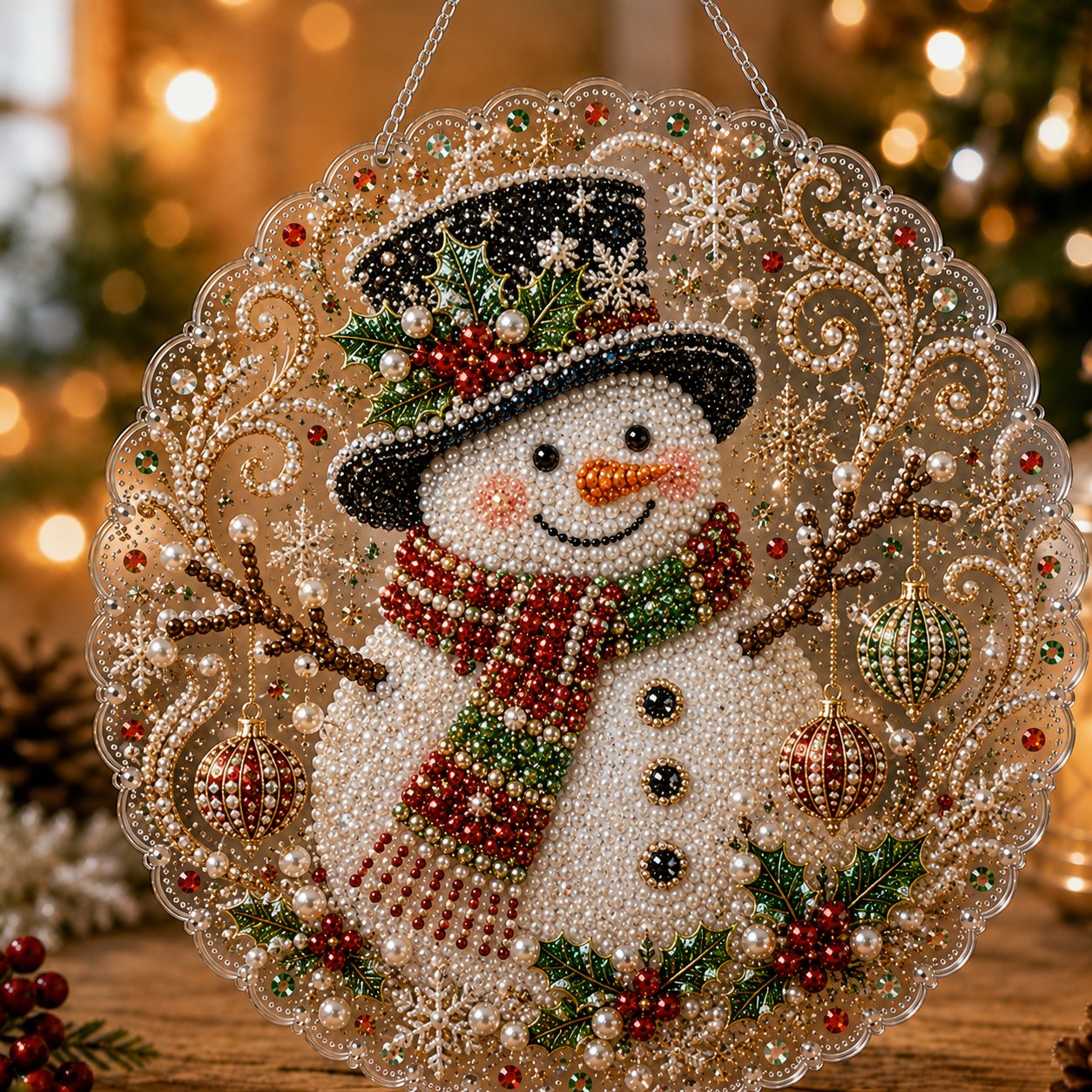 🎄 LAST DAY 50% OFF – ✨ Christmas Pearl Diamond Art Hanging Ornament Kit