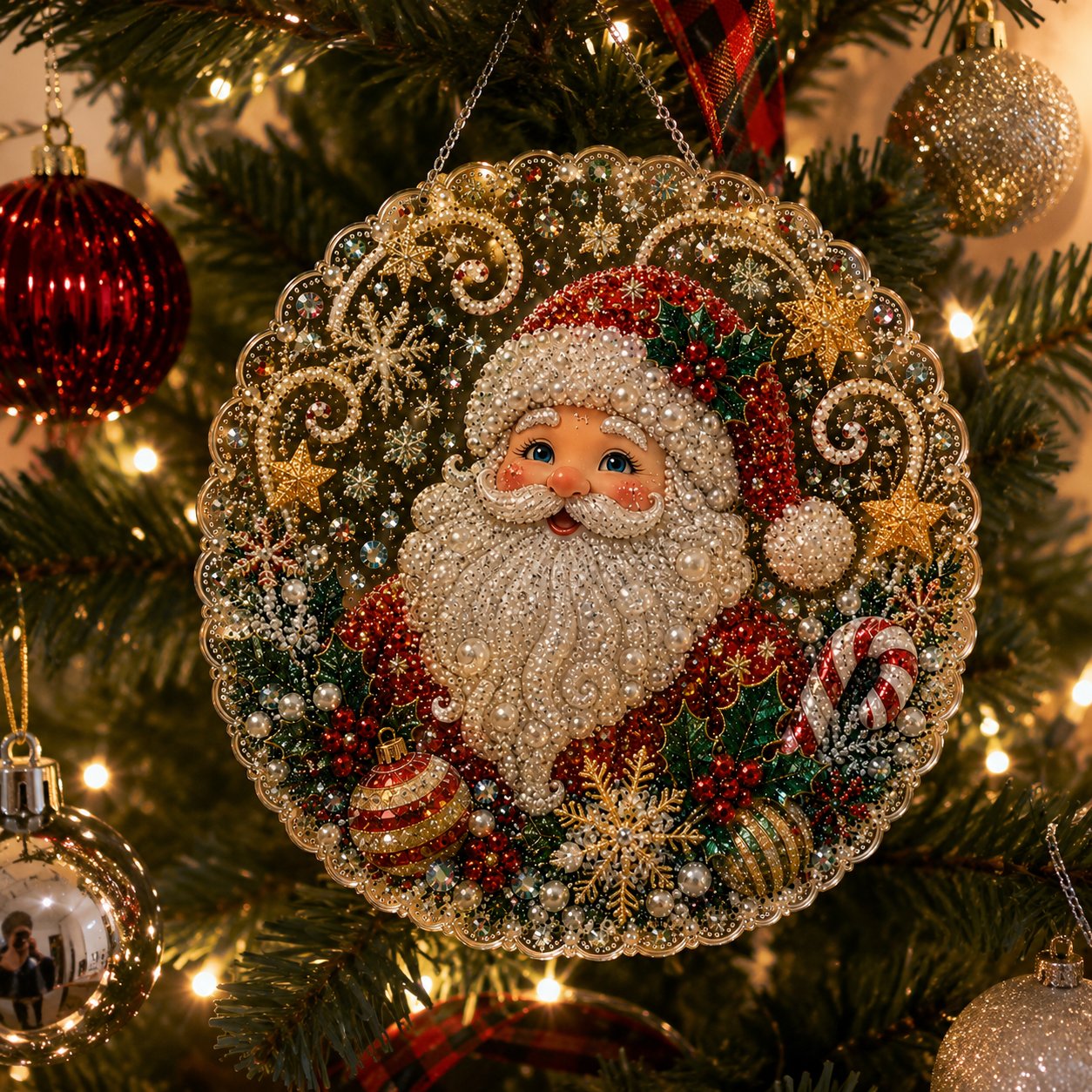 🎄 LAST DAY 50% OFF – ✨ Christmas Pearl Diamond Art Hanging Ornament Kit
