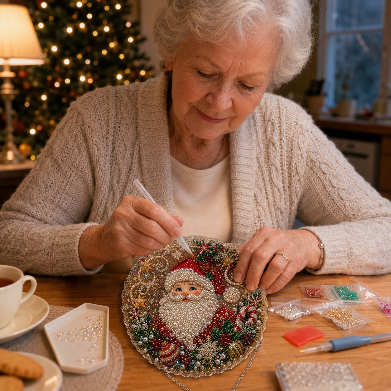 🎄 LAST DAY 50% OFF – ✨ Christmas Pearl Diamond Art Hanging Ornament Kit