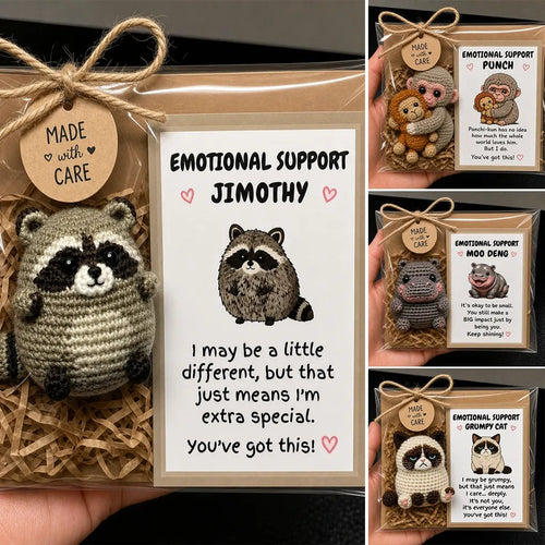 🔥Limited Time 50% OFF🧶 Handmade Crochet Emotional Support Animal Pocket Doll