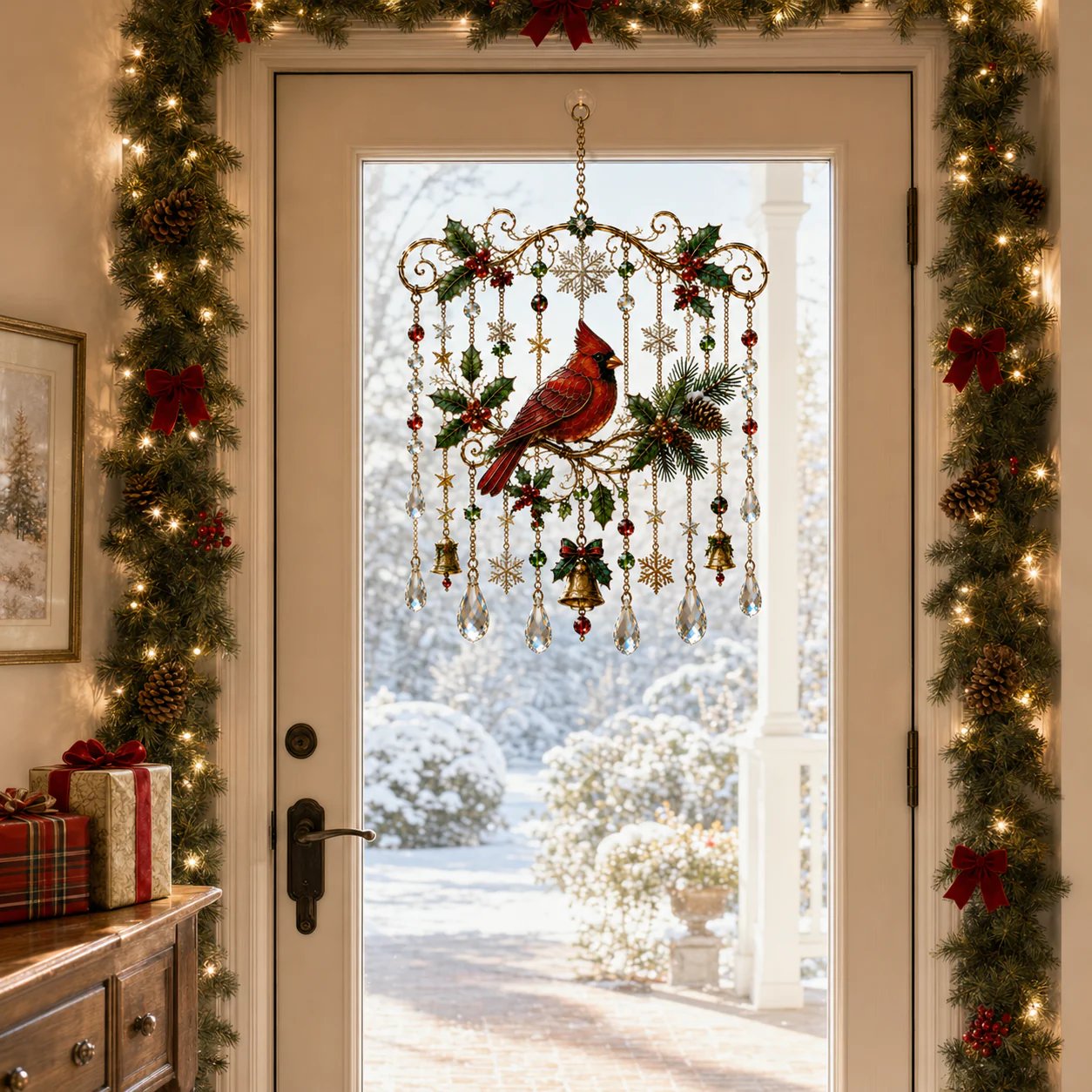 🔥Last Day 50% OFF - Handmade Christmas Stained Glass Window Hanging