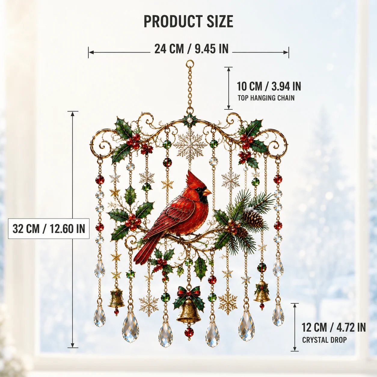 🔥Last Day 50% OFF - Handmade Christmas Stained Glass Window Hanging