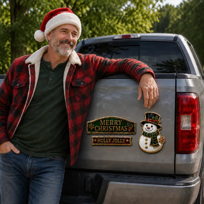 🔥 50K+ SOLD – 🎄 3-Piece Christmas Car Emblem Metal Badge Set