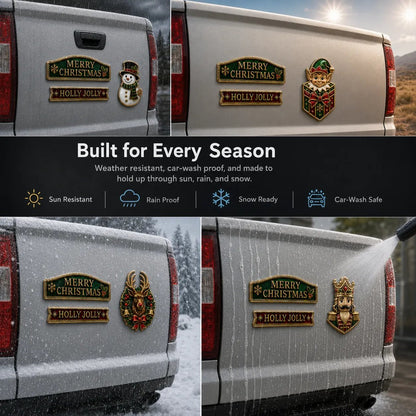 🔥 50K+ SOLD – 🎄 3-Piece Christmas Car Emblem Metal Badge Set