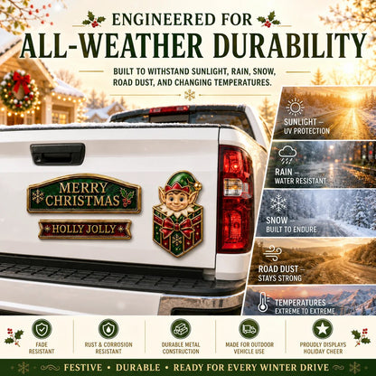 🔥 50K+ SOLD – 🎄 3-Piece Christmas Car Emblem Metal Badge Set