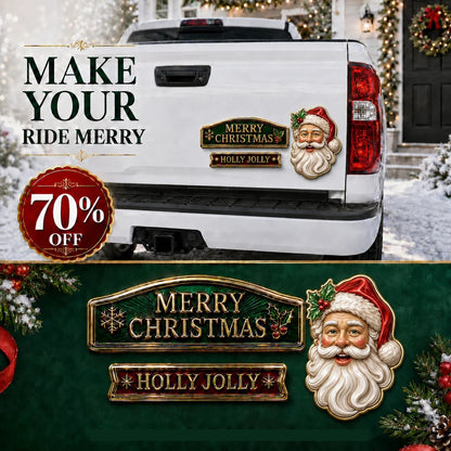🔥 50K+ SOLD – 🎄 3-Piece Christmas Car Emblem Metal Badge Set