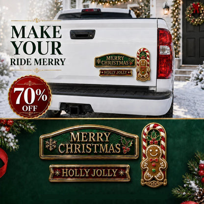 🔥 50K+ SOLD – 🎄 3-Piece Christmas Car Emblem Metal Badge Set