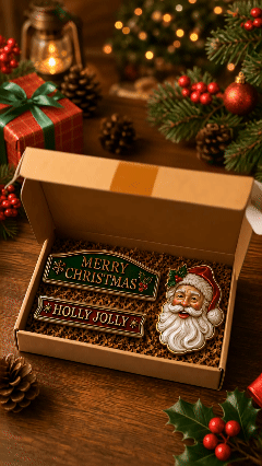 🔥 50K+ SOLD – 🎄 3-Piece Christmas Car Emblem Metal Badge Set