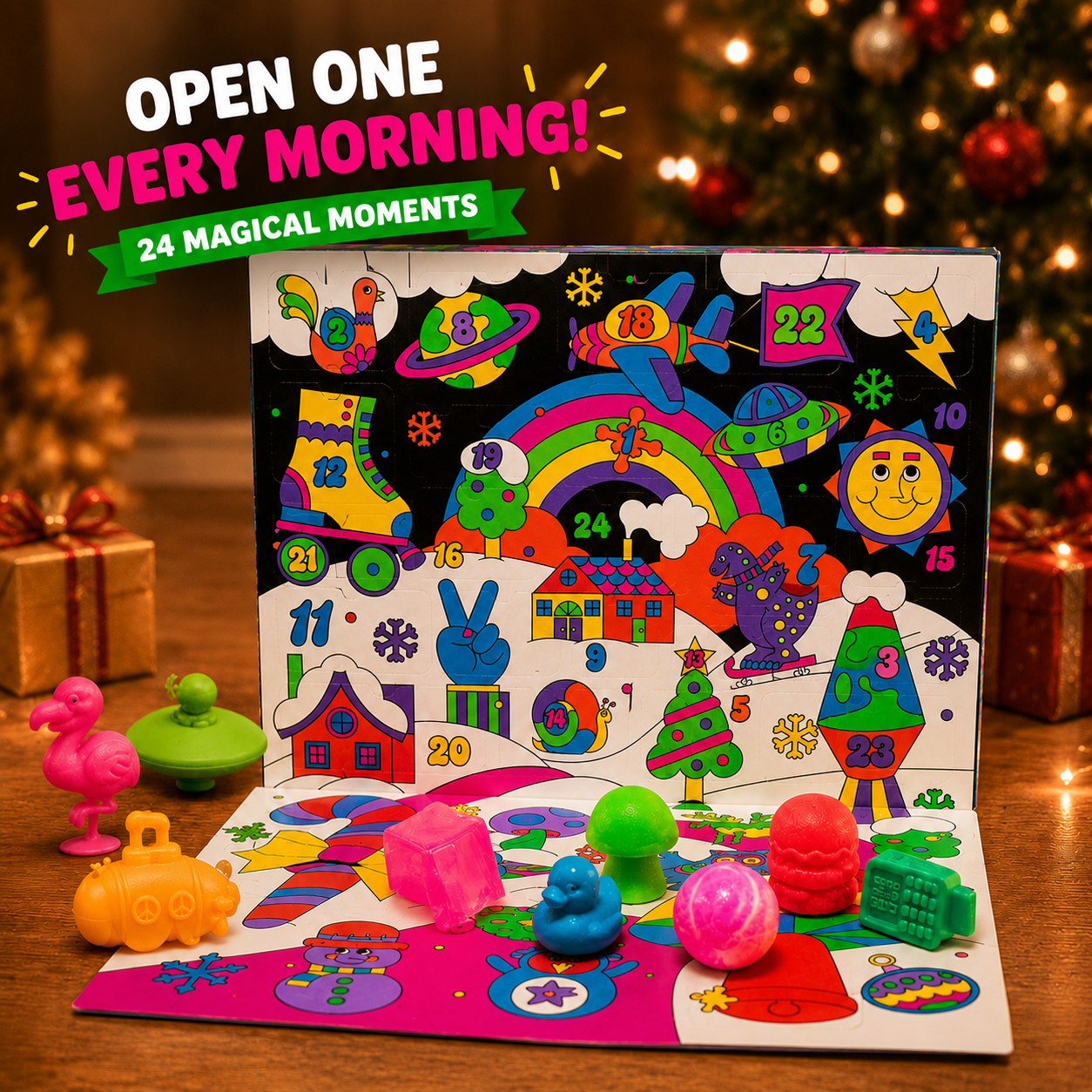 🔥Limited Time 50% OFF🎄 24-Day Cute Squishy Toy Advent Calendar | Christmas Countdown Sensory Surprise Box for Kids