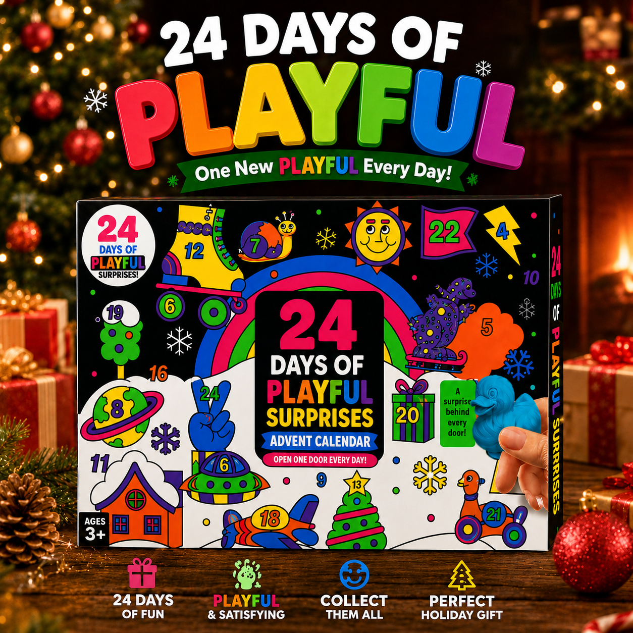 🔥Limited Time 50% OFF🎄 24-Day Cute Squishy Toy Advent Calendar | Christmas Countdown Sensory Surprise Box for Kids