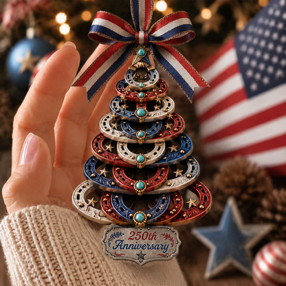 ✨250th Anniversary Horseshoe Christmas Tree Ornament