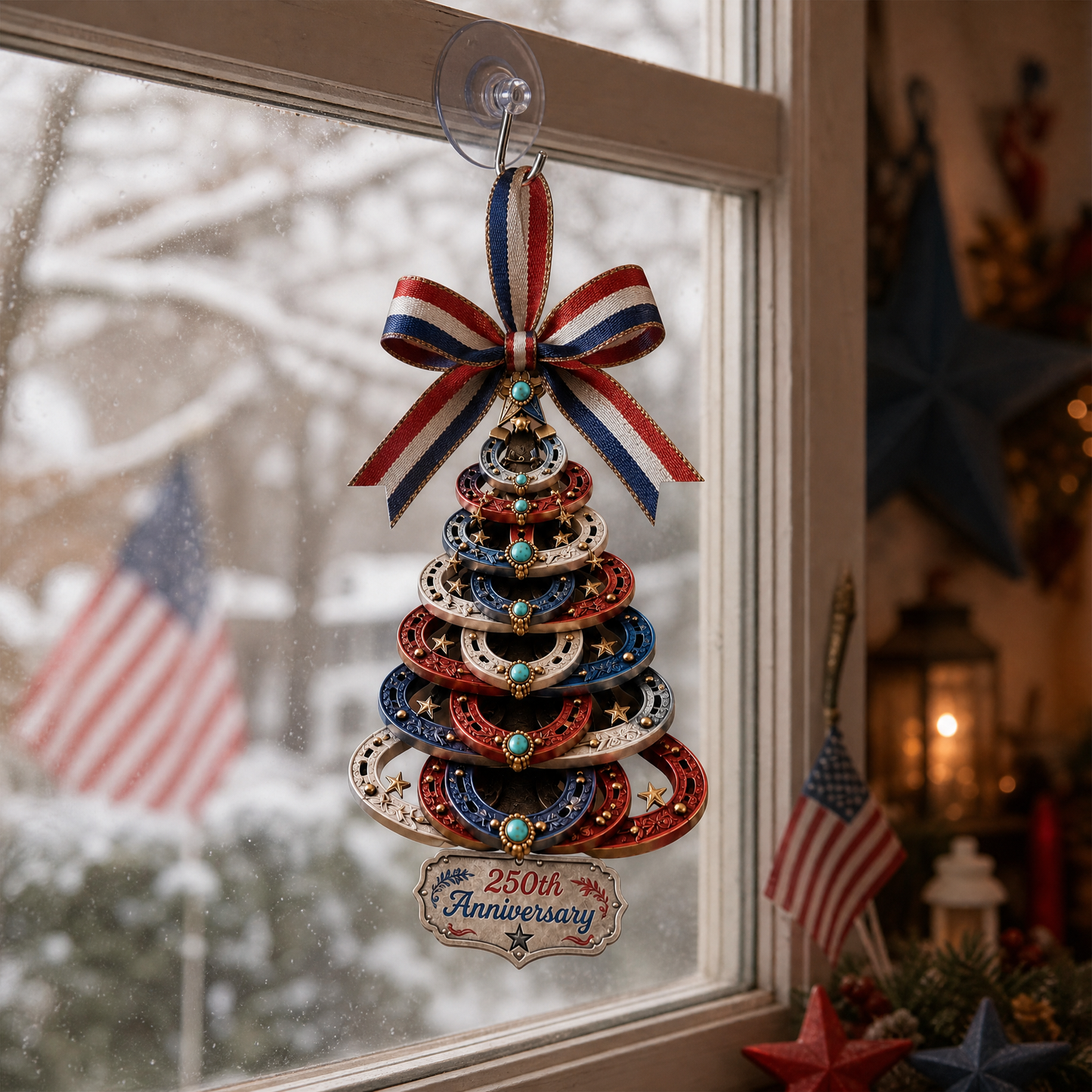 ✨250th Anniversary Horseshoe Christmas Tree Ornament