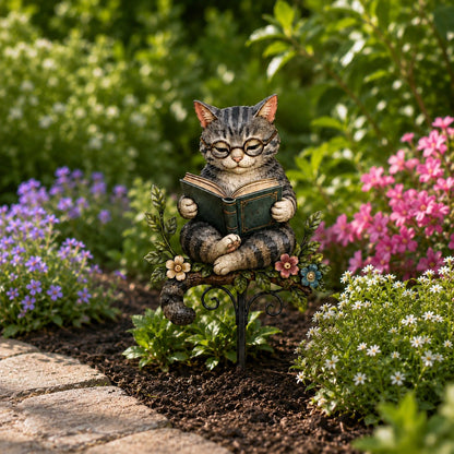 😺🐶Animal Reading Garden Stake📖