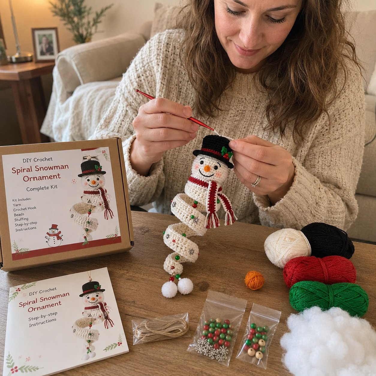 🔥HOT SALE 50% OFF☃️Crochet Christmas Spiral Ornament DIY Kit