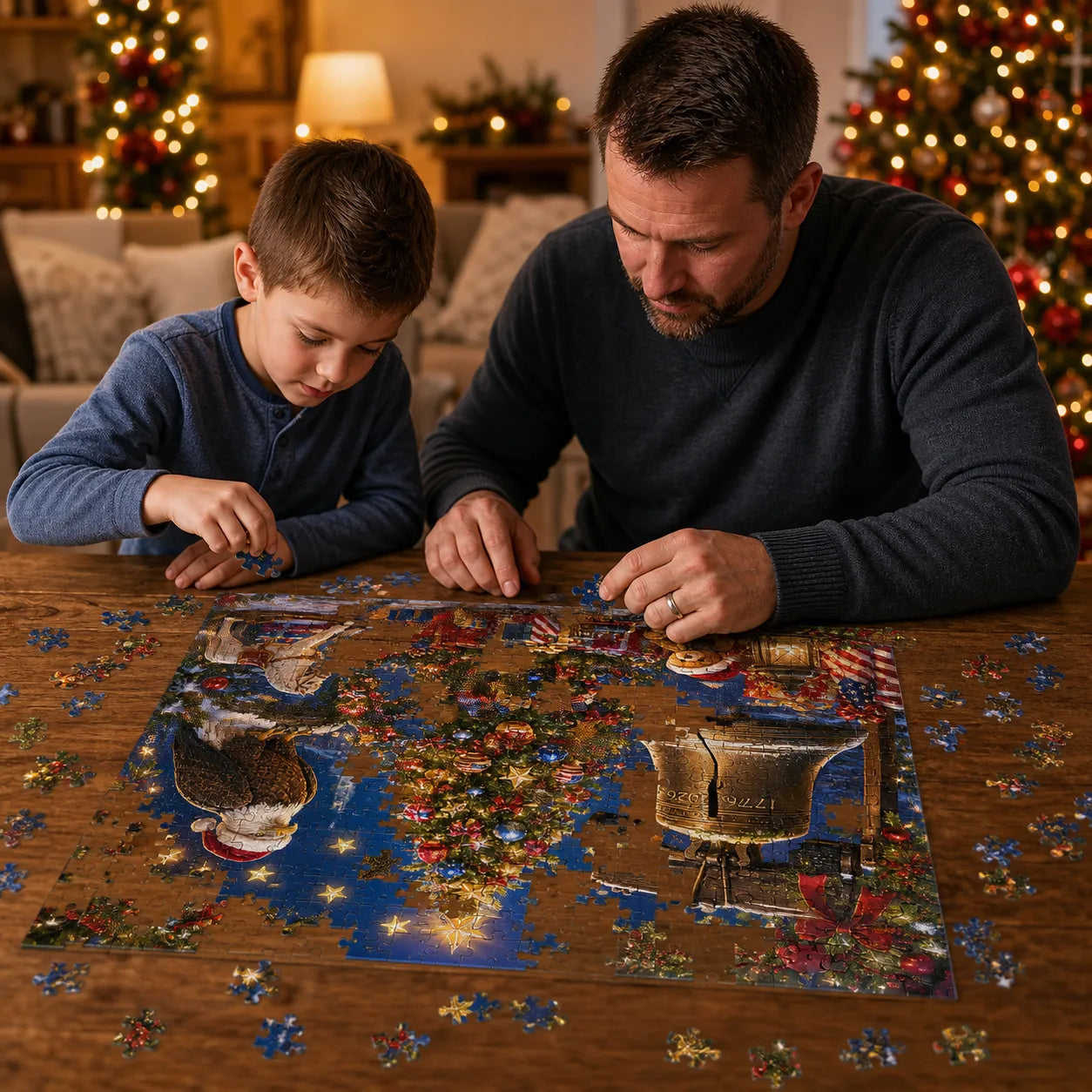 🎄🦅250th Anniversary Christmas 1000-Piece Jigsaw Puzzle