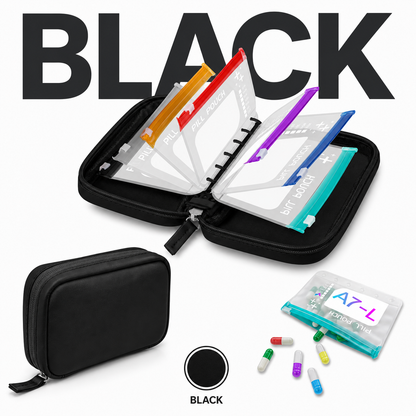 2‑Week Travel Pill Organizer with 14 Color‑Coded Reusable Pill Pouches