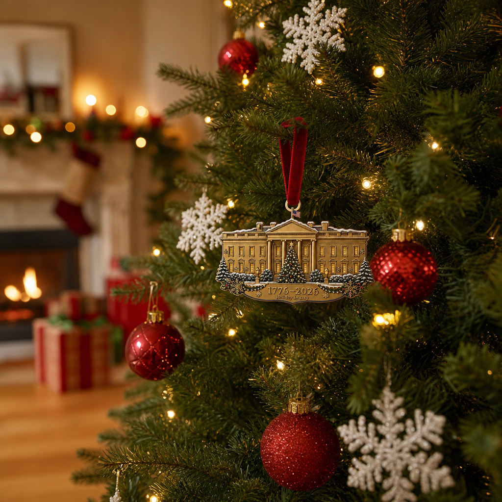 🎄 America 250th Anniversary Patriotic Christmas Ornament, 1776-2026 Keepsake Holiday Decor