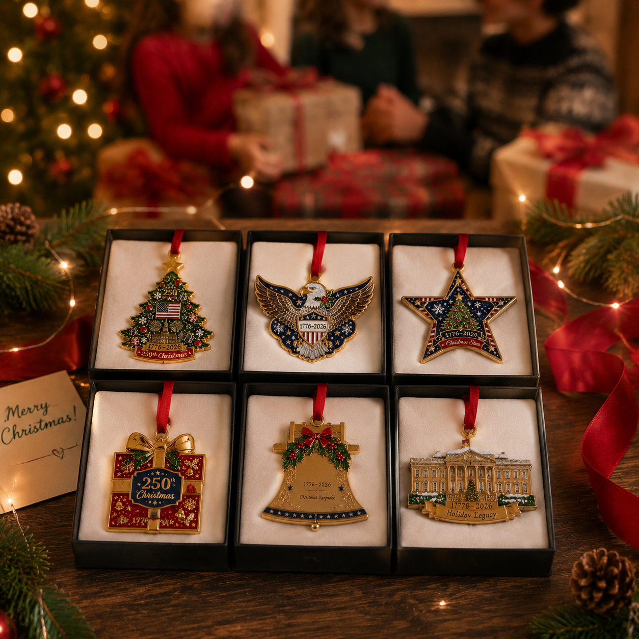 🎄 America 250th Anniversary Patriotic Christmas Ornament, 1776-2026 Keepsake Holiday Decor
