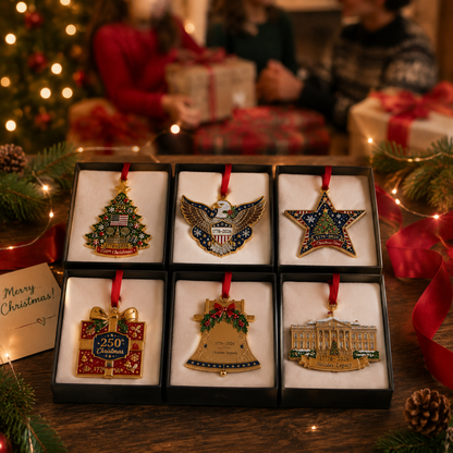 🎄 America 250th Anniversary Patriotic Christmas Ornament, 1776-2026 Keepsake Holiday Decor