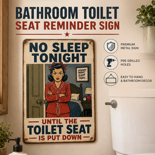 Say It Without Nagging 🤫 Hilarious Vintage Toilet Seat Reminder Sign