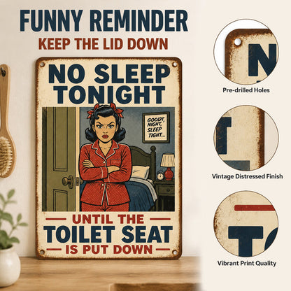 Say It Without Nagging 🤫 Hilarious Vintage Toilet Seat Reminder Sign