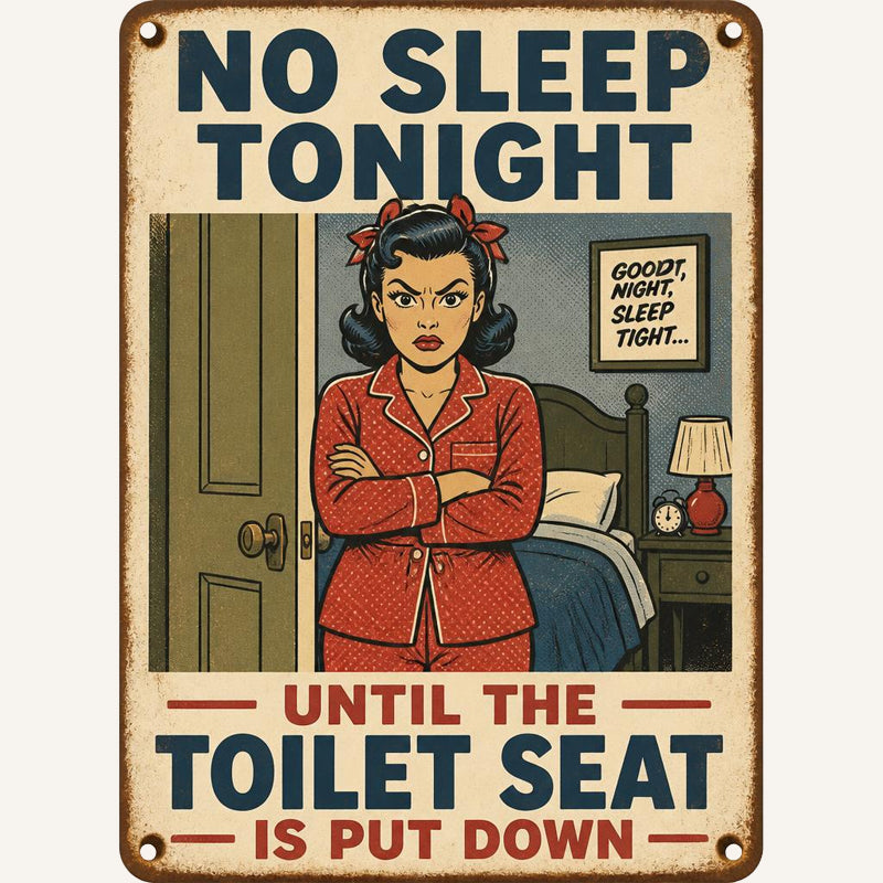 Say It Without Nagging 🤫 Hilarious Vintage Toilet Seat Reminder Sign