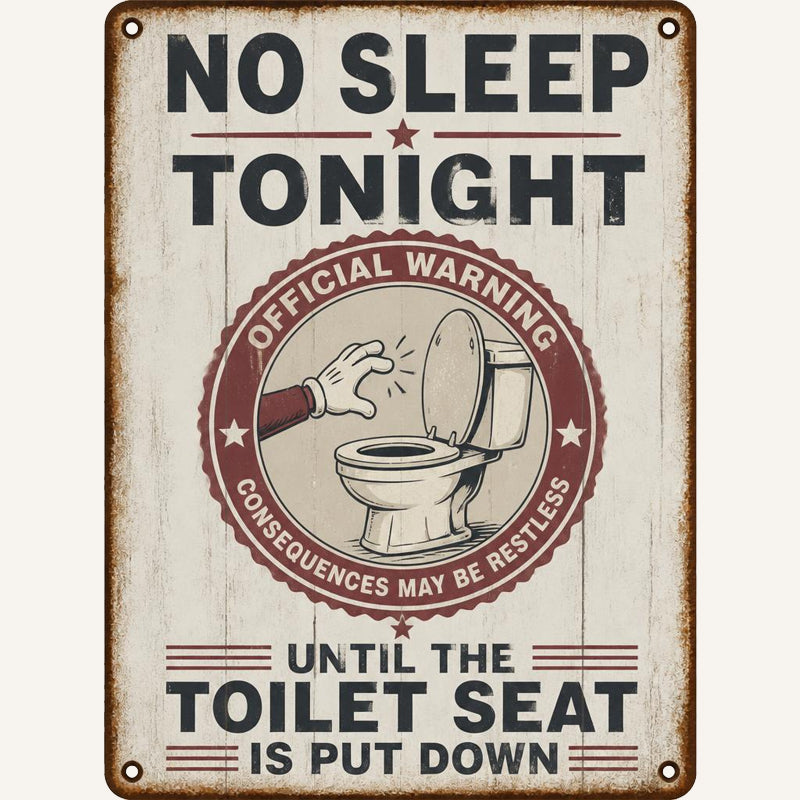 Say It Without Nagging 🤫 Hilarious Vintage Toilet Seat Reminder Sign