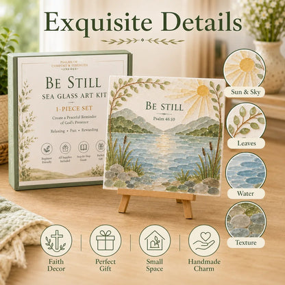 🔥Last Day 50% OFF✝️ Psalms of Comfort & Strength Sea Glass Art Kit