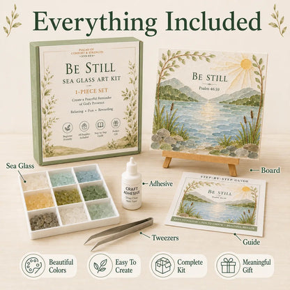 🔥Last Day 50% OFF✝️ Psalms of Comfort & Strength Sea Glass Art Kit
