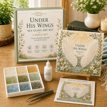 🔥Last Day 50% OFF✝️ Psalms of Comfort & Strength Sea Glass Art Kit