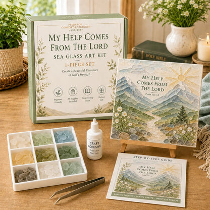 🔥Last Day 50% OFF✝️ Psalms of Comfort & Strength Sea Glass Art Kit