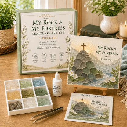 🔥Last Day 50% OFF✝️ Psalms of Comfort & Strength Sea Glass Art Kit