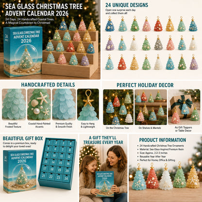 🌲Sea-glass style Christmas tree countdown calendar