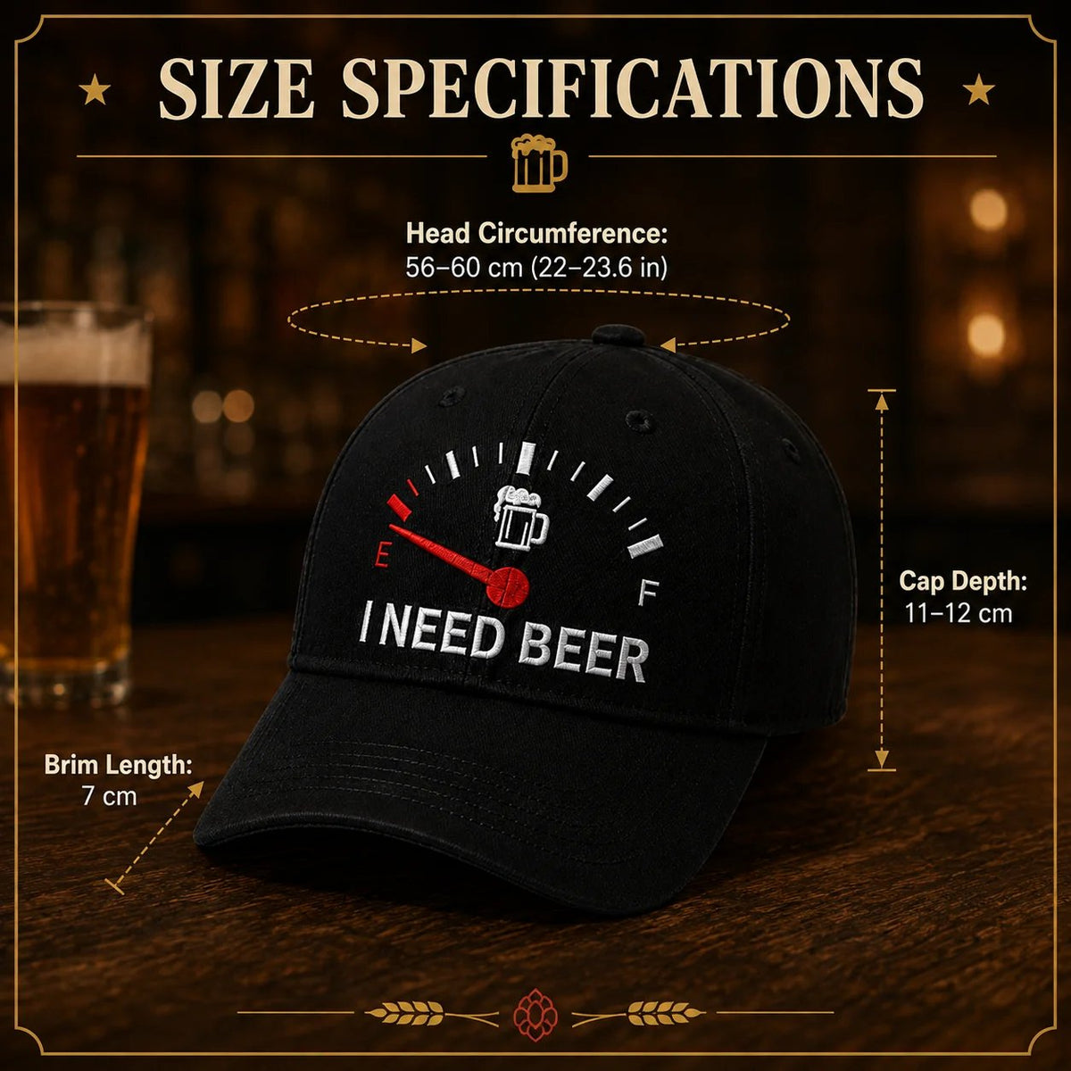 🔥LAST DAY 50% OFF - 🍺 I NEED BEER Embroidered Baseball Cap – Unisex Memorial Hat🧢