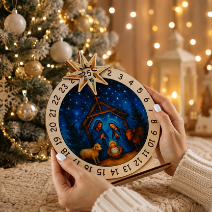 🎁Last Day 50% OFF -🎄 Wooden Christmas Countdown Advent Calendar