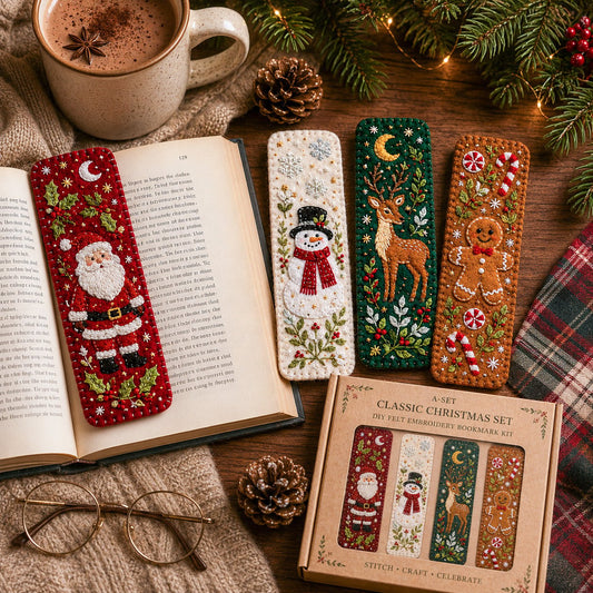 🔥Limited 3-Day Special-🎄 DIY Felt Embroidery Bookmark Kit