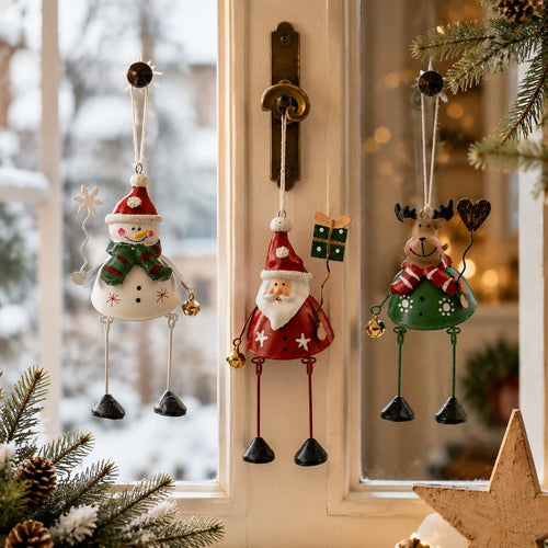 🎄 Whimsical Christmas Metal Hanging Ornaments