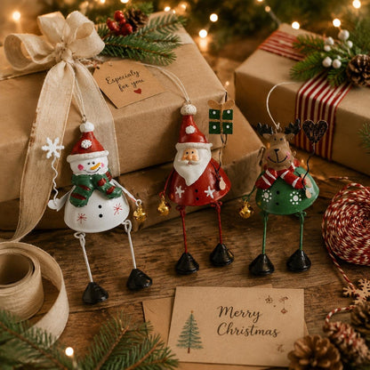 🎄 Whimsical Christmas Metal Hanging Ornaments