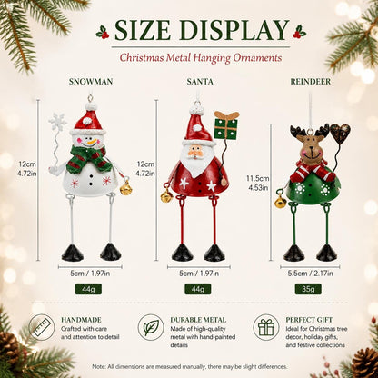 🎄 Whimsical Christmas Metal Hanging Ornaments