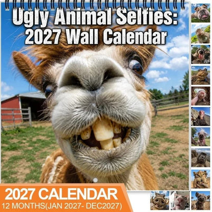 📅2027 Ugly Animal Selfies Wall Calendar